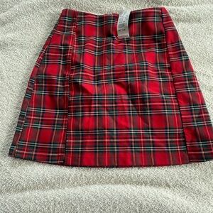 John Galt red plaid skirt